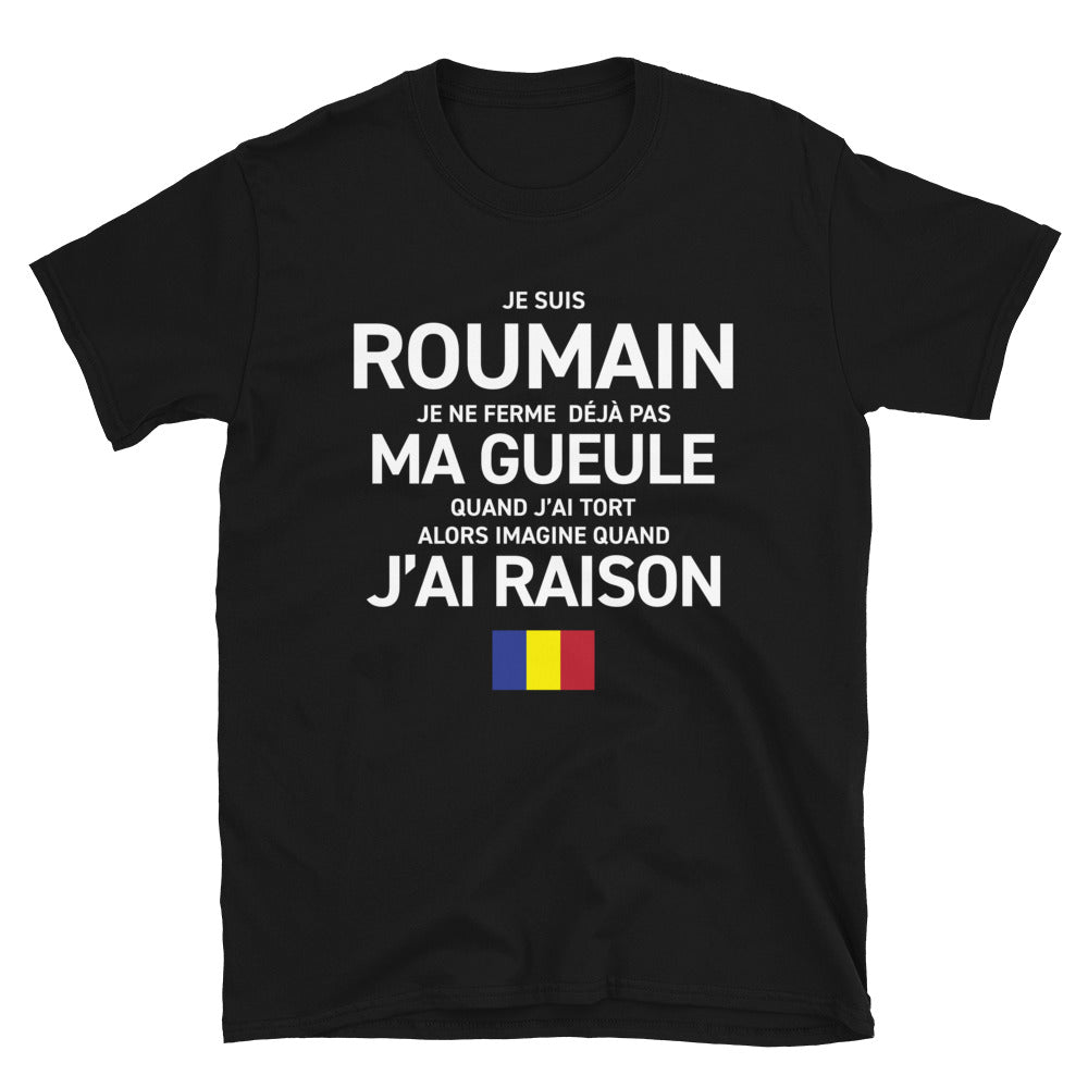 T-shirt Roumain bleu marine - Je ne ferme pas ma gueule
