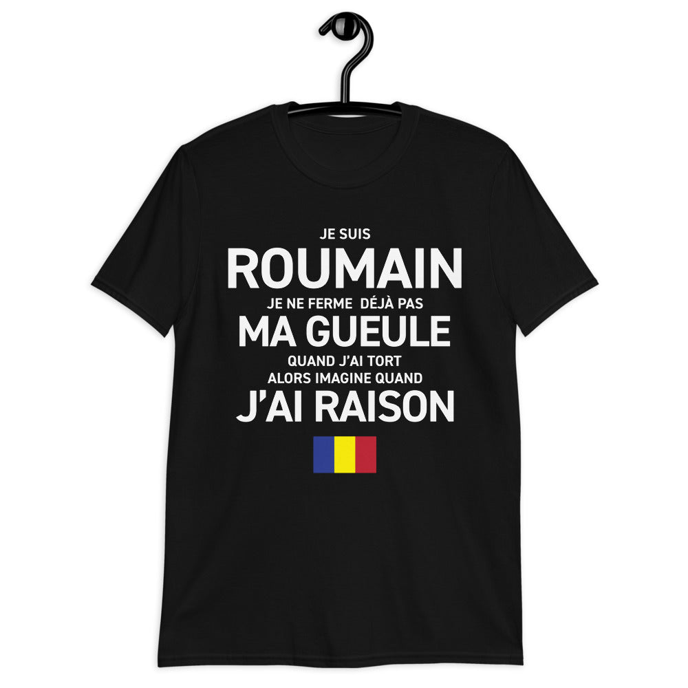 T-shirt Roumain bleu marine dos - Je ne ferme pas ma gueule