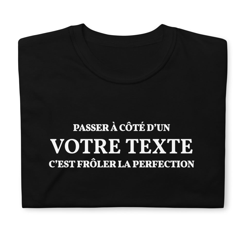T-shirt personnalisé noir - Votre texte humoristique