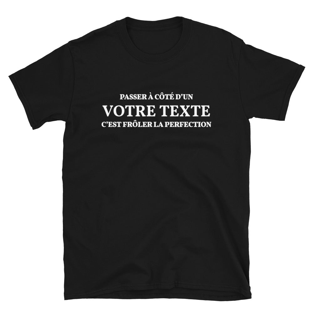 T-shirt personnalisé bleu marine dos - Votre texte humoristique