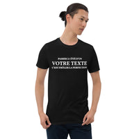 Thumbnail for T-shirt personnalisé gris foncé chiné dos - Votre texte humoristique