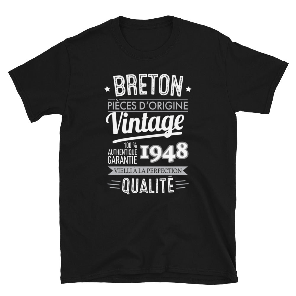 Breton Vintage année de naissance personnalisable - T-shirt standard à personnaliser