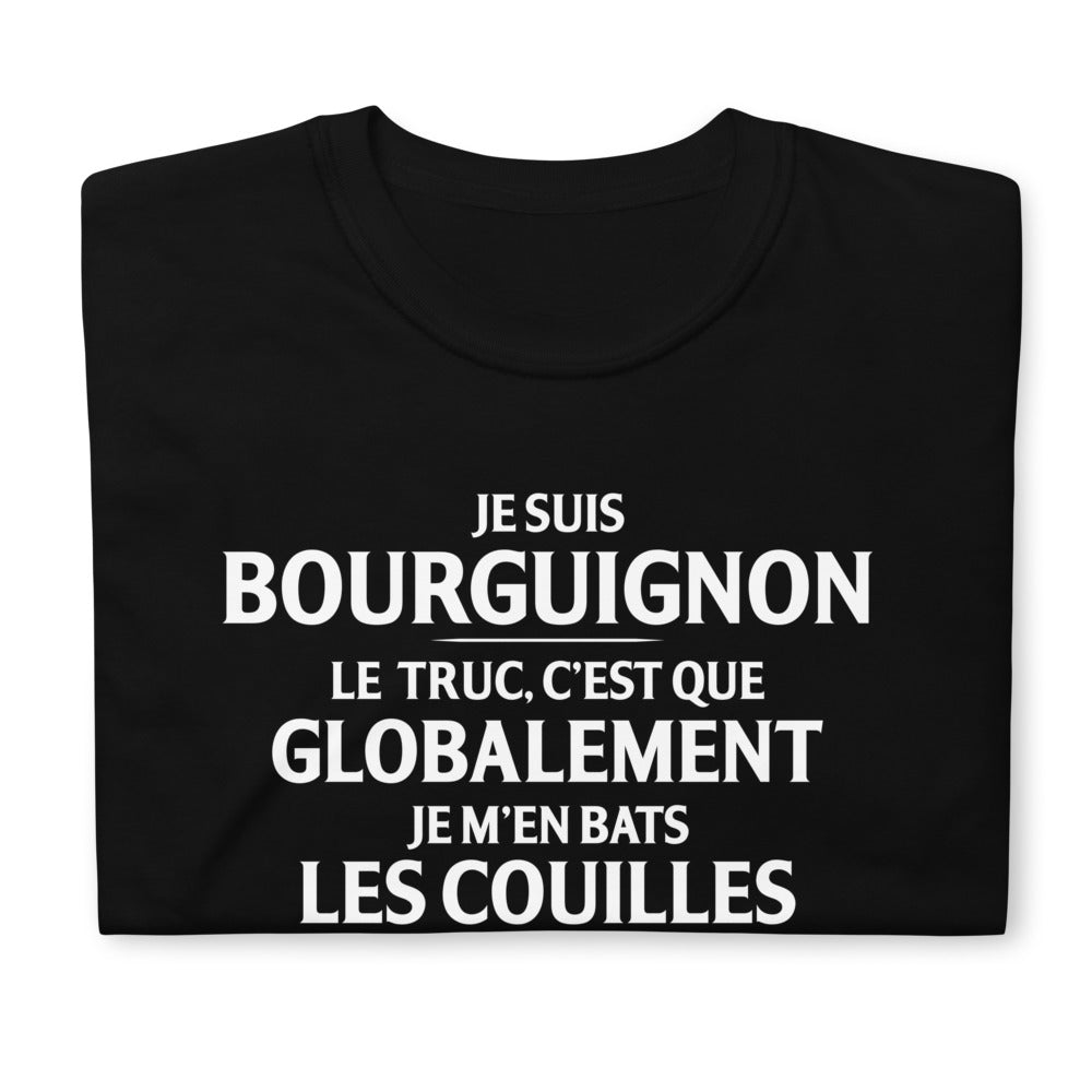 T-shirt Bourgogne bleu marine dos - Je suis Bourguignon, m'en bats les couilles