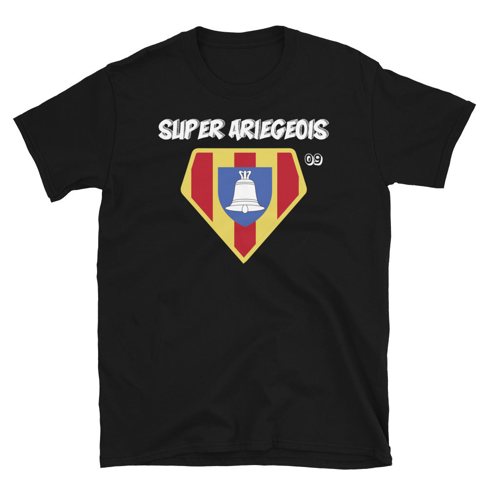 T-shirt Ariège noir dos - Super-Ariégeois avec humour local