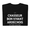 T-shirt Ardèche noir - Chasseur bon vivant humoristique