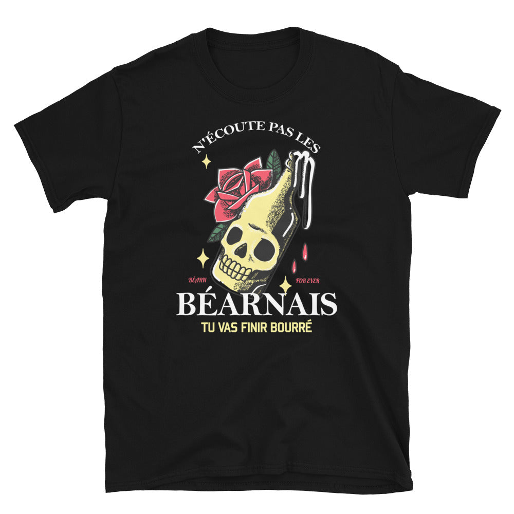 T-shirt Béarn noir dos - N'écoute pas les Béarnais