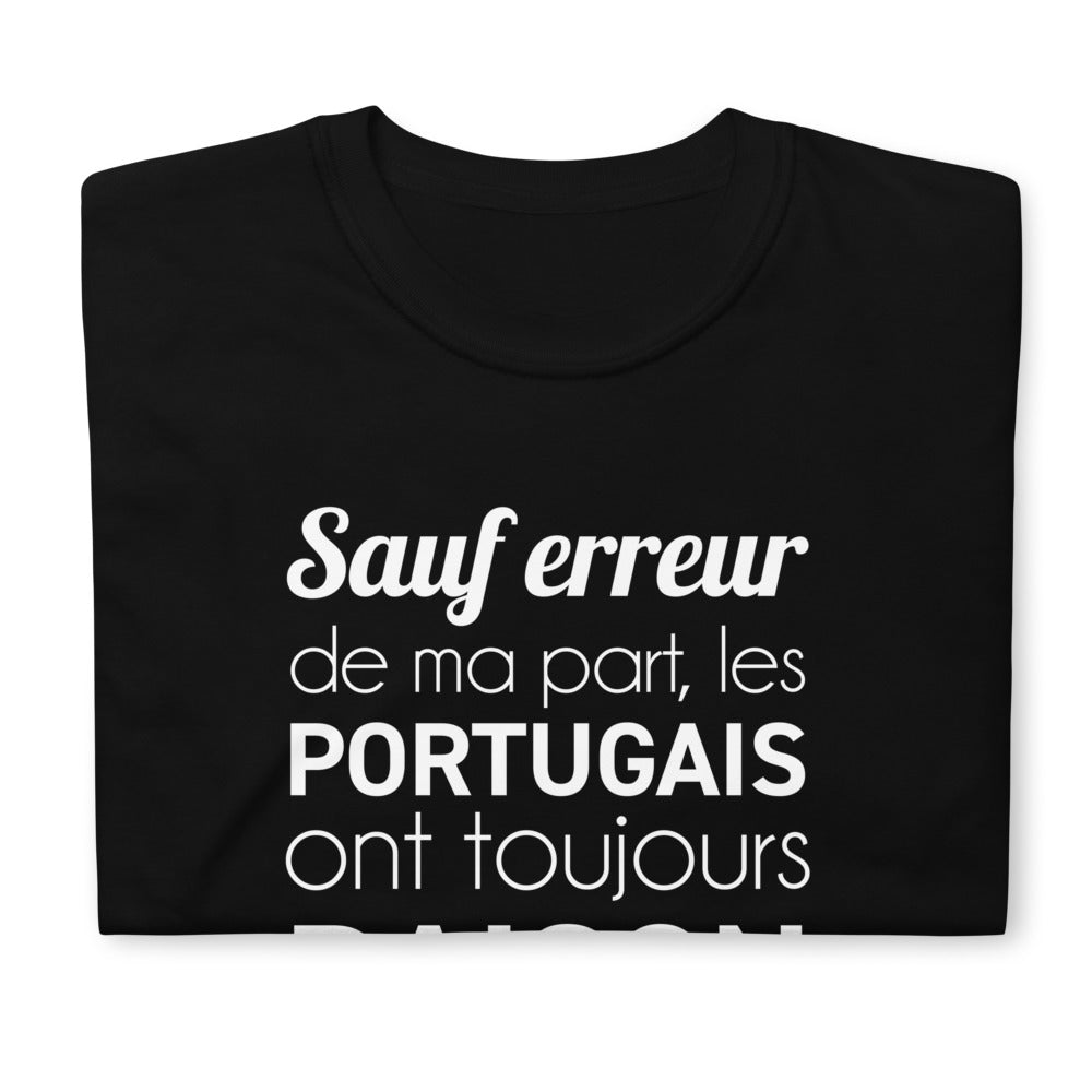 T-shirt Portugal noir - Sauf erreur de ma part