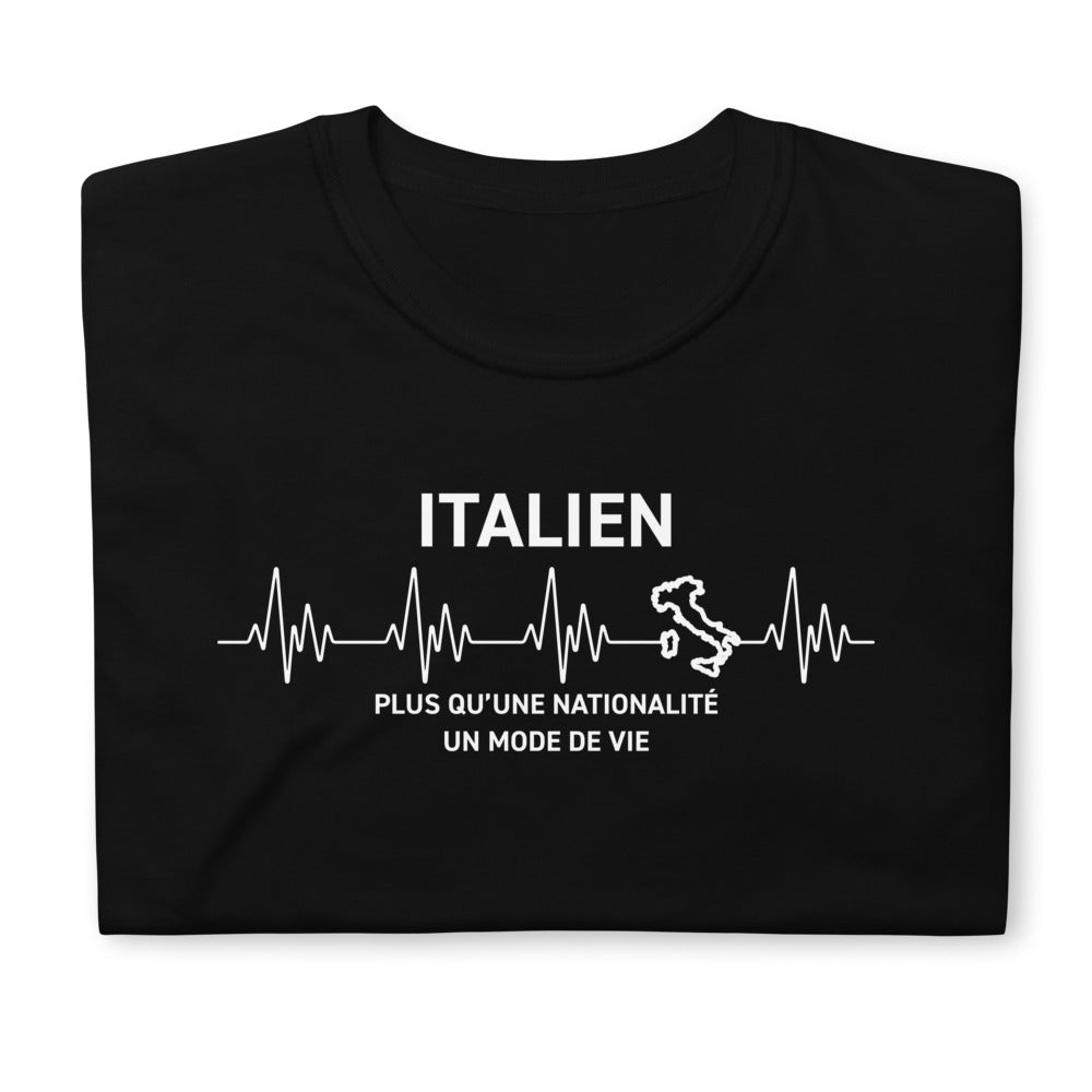 T-shirt Italie gris foncé chiné dos - Un mode de vie à l'italienne