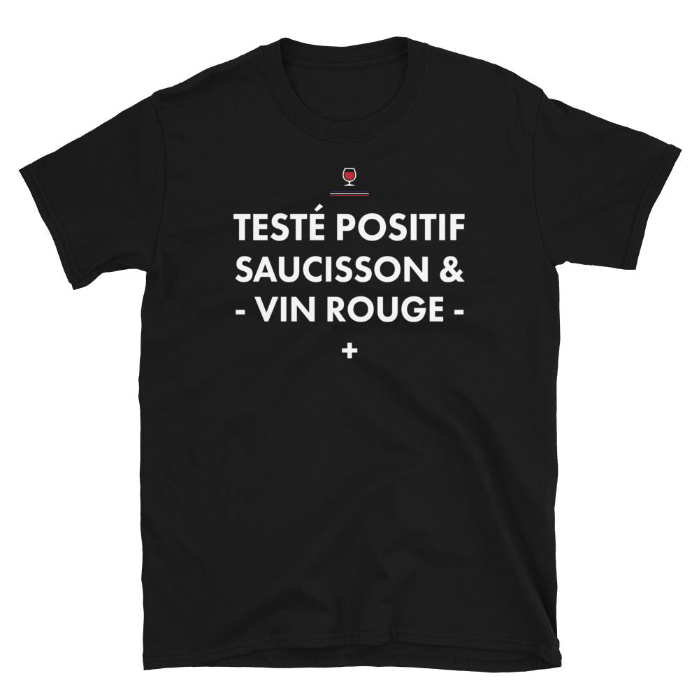 T-shirt humour vin rouge gris sport - Saucisson et fierté locale