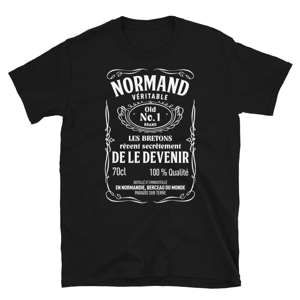 T-shirt Normand bleu marine - Humour autour du whisky face