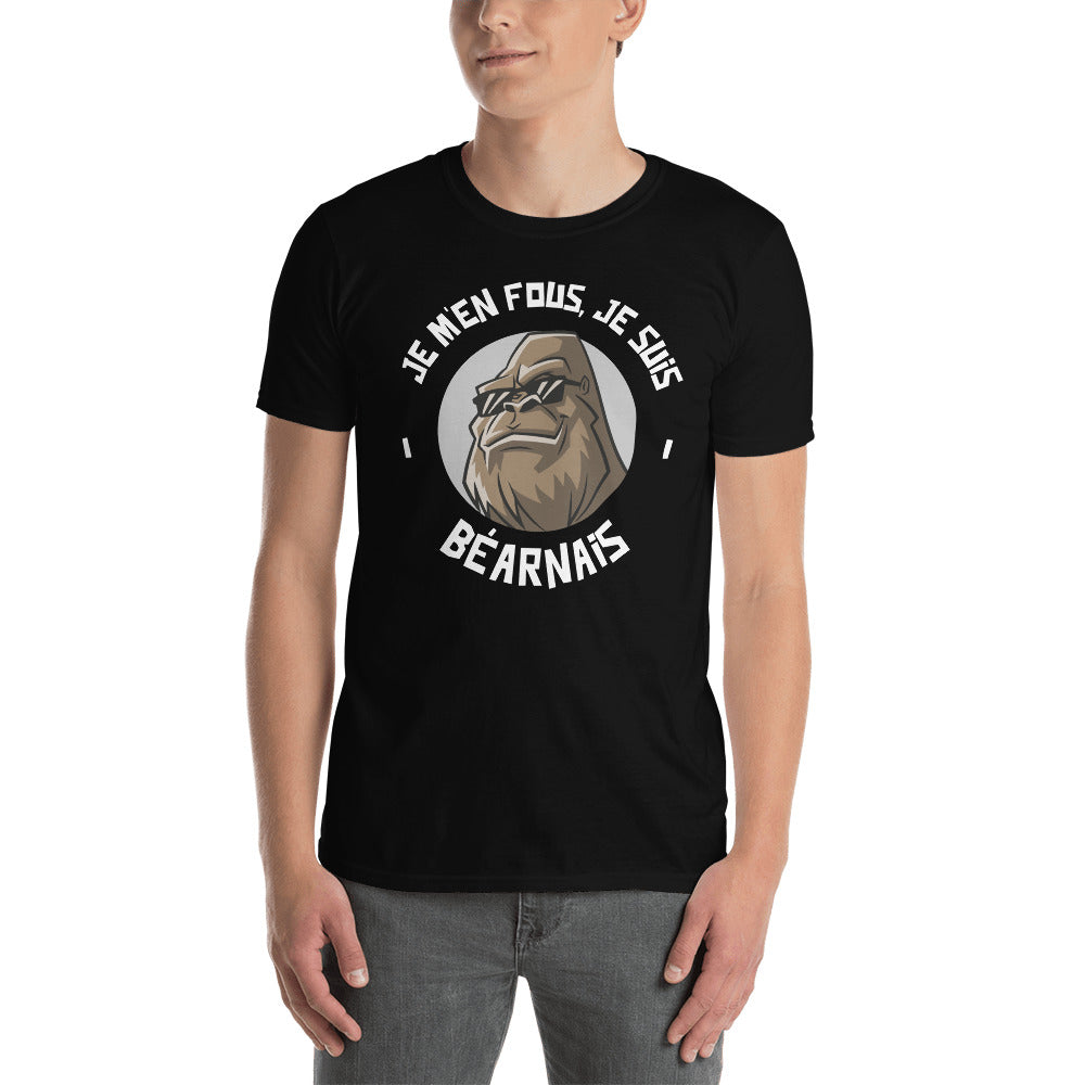 T-shirt Béarn gris foncé chiné - Je m'en fous, je suis gorille