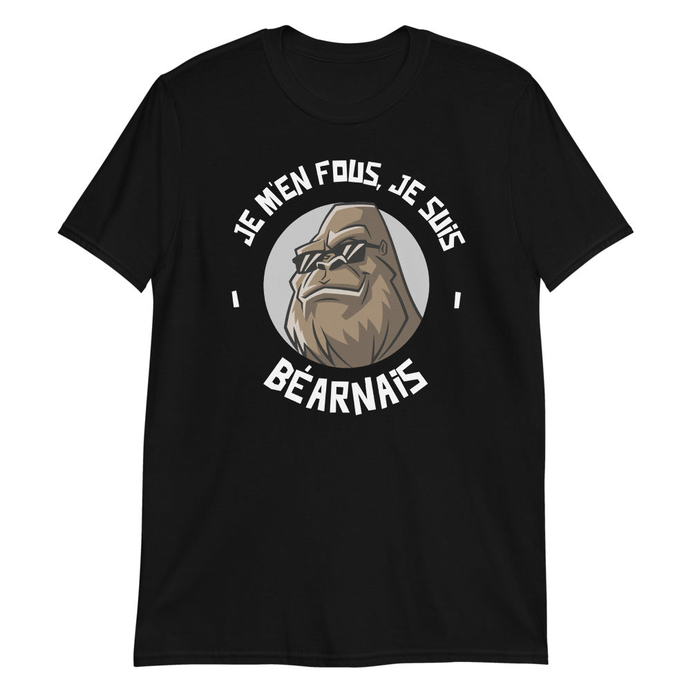 T-shirt Béarn noir dos - Je m'en fous, je suis gorille