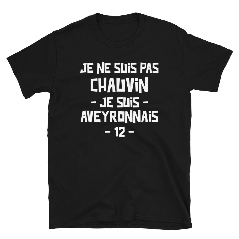T-shirt Aveyron gris foncé chiné - Je ne suis pas chauvin, fierté locale