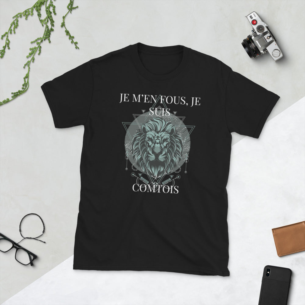 T-shirt Franche-Comté noir - Je m'en fous, je suis Comtois