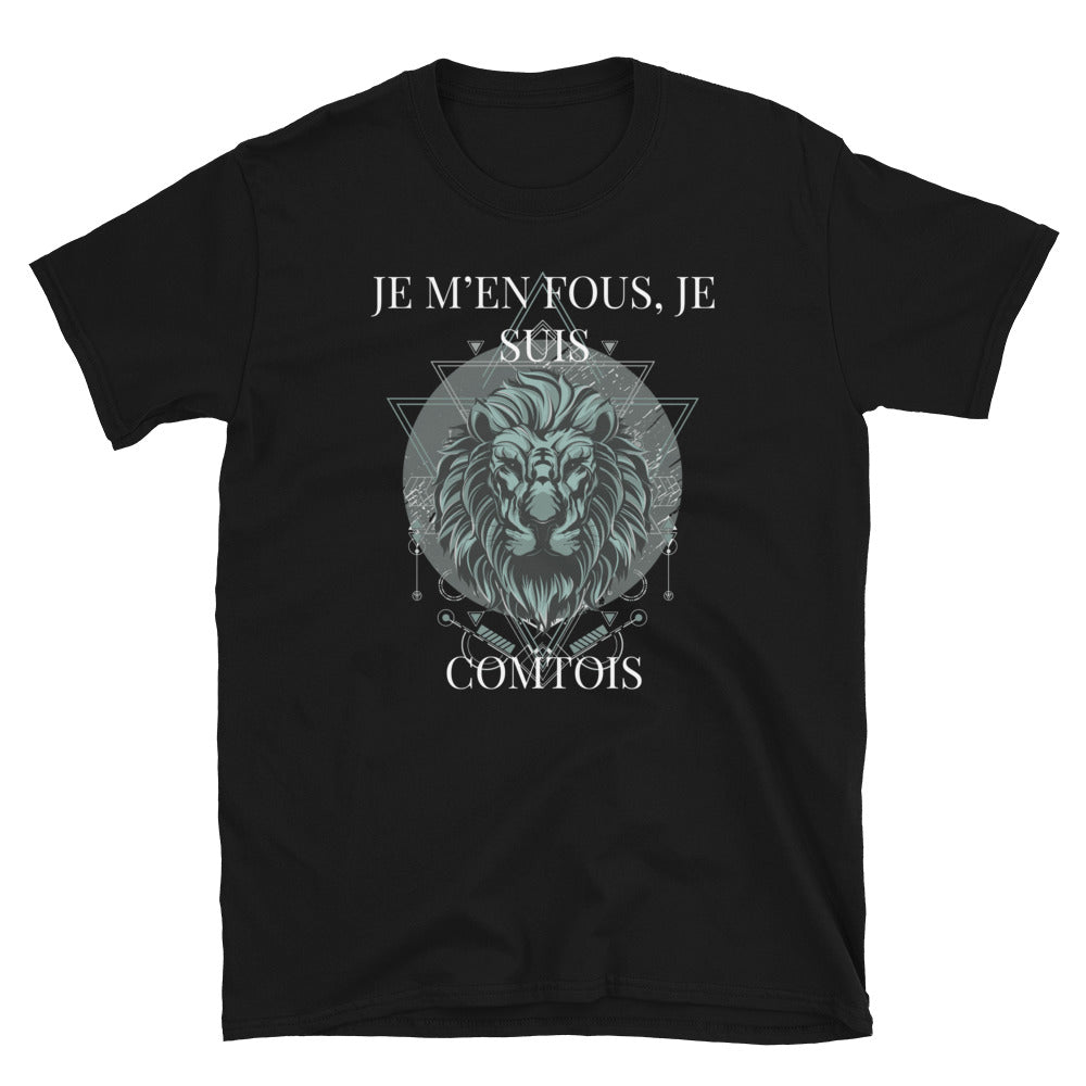 T-shirt Franche-Comté gris foncé chiné - Je m'en fous, je suis Comtois