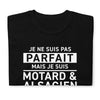 T-shirt Alsacien noir - Motard avec humour local