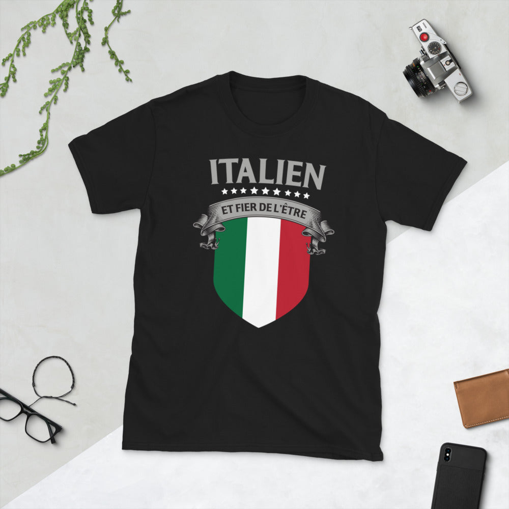 T-shirt Italie noir - Fier d'être italien