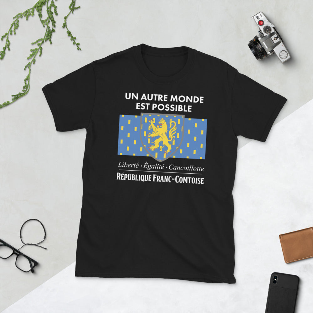 T-shirt Franche-Comté noir - Humour et cancoillotte