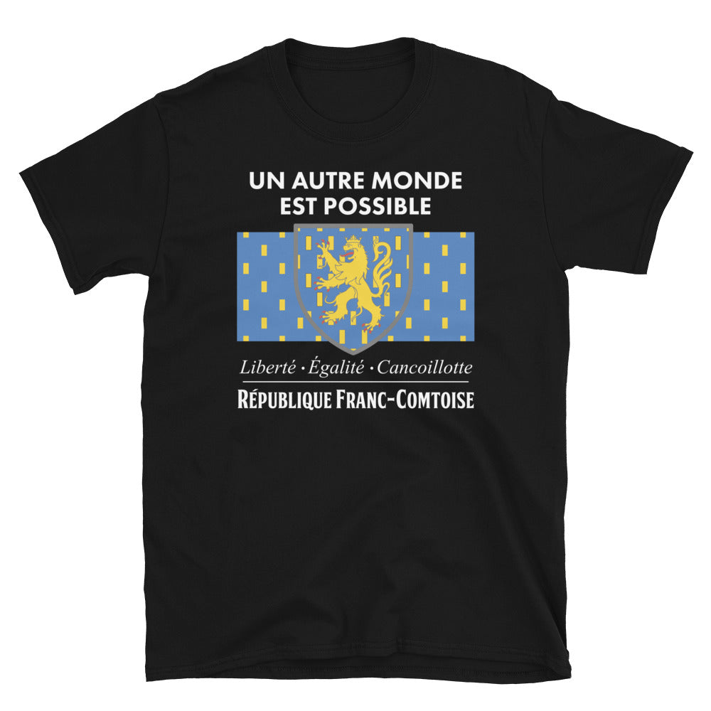 T-shirt Franche-Comté gris foncé chiné dos - Humour et cancoillotte