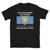 Thumbnail for T-shirt Franche-Comté gris foncé chiné dos - Humour et cancoillotte