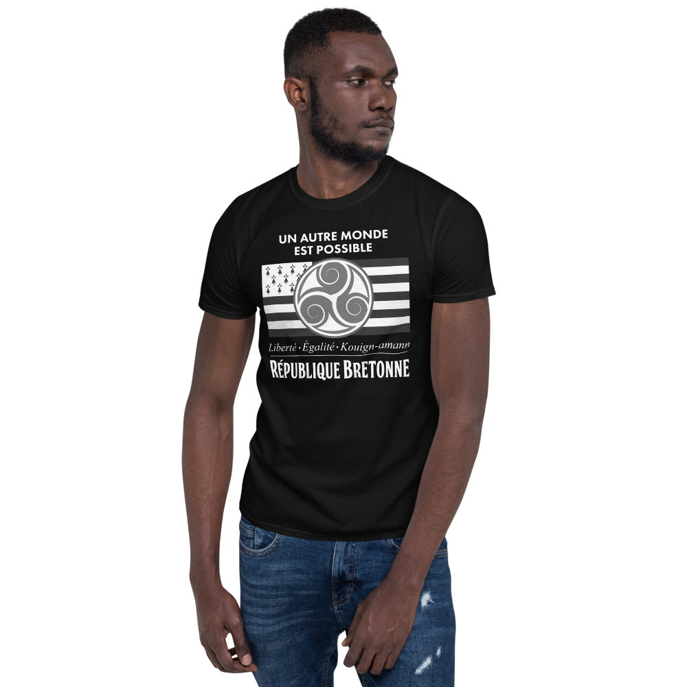 T-shirt Bretagne gris foncé chiné dos - Humour sur le Kouign Amann