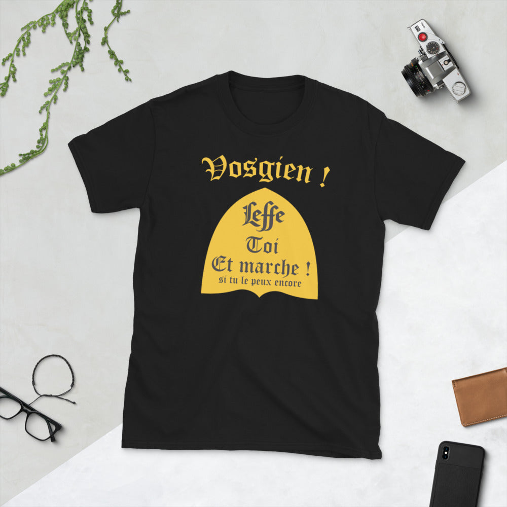 T-shirt Vosgien noir - Leffe-toi et marche avec humour