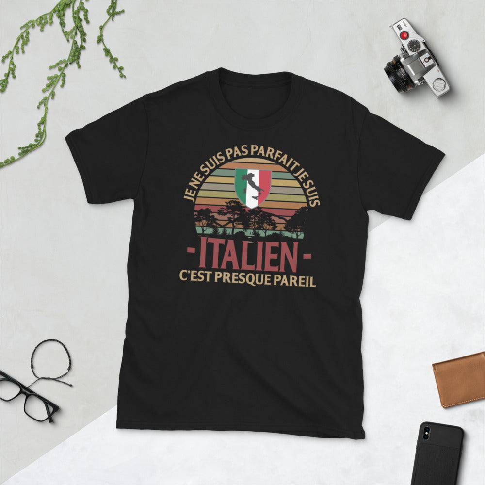 T-shirt Italie noir - Je ne suis pas parfait, presque pareil