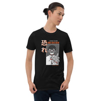 Thumbnail for T-shirt Manga gris foncé chiné dos - Design original inspiré de Deathnote Ryuk