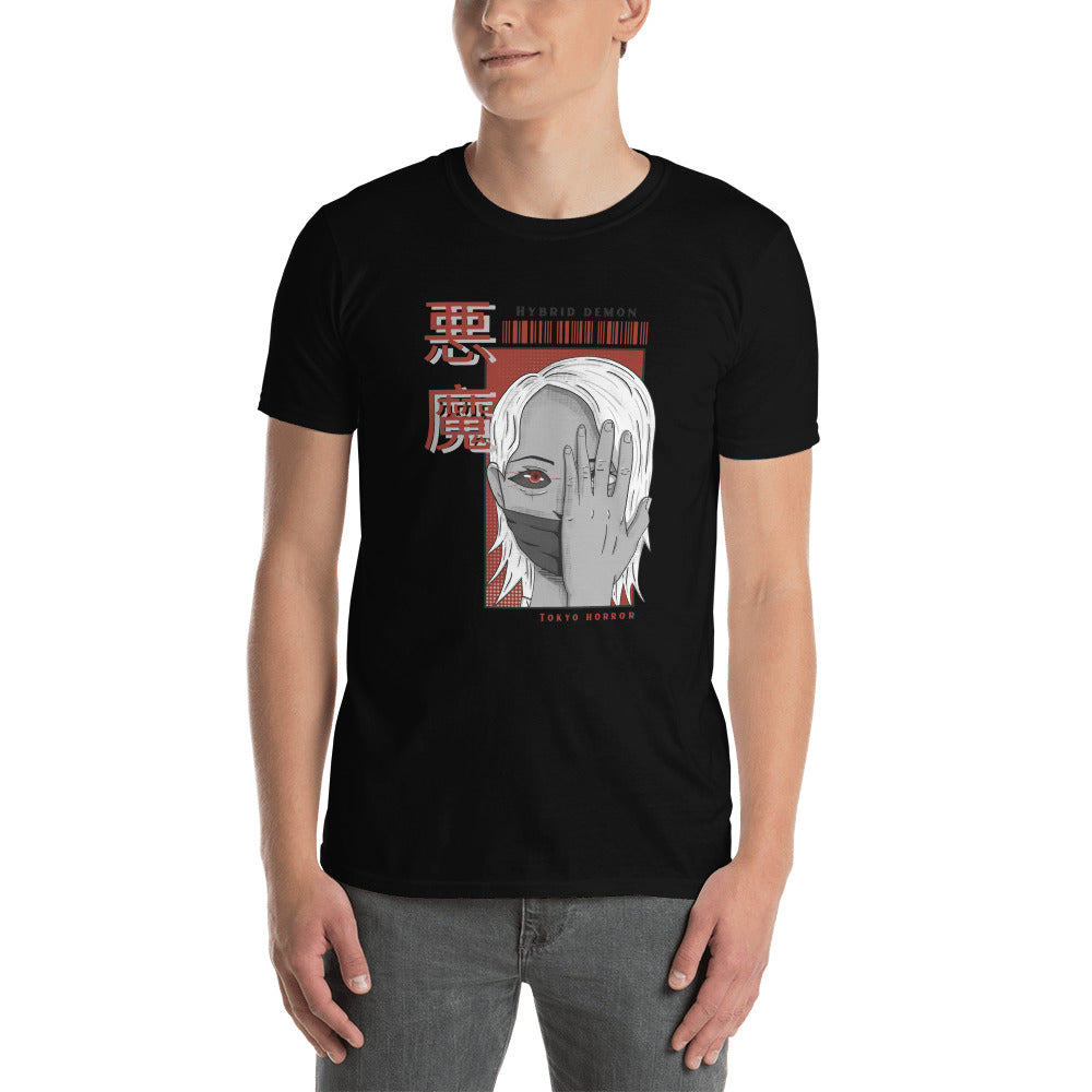 T-shirt Manga noir dos - Design Démon hybride inspiré des Animés