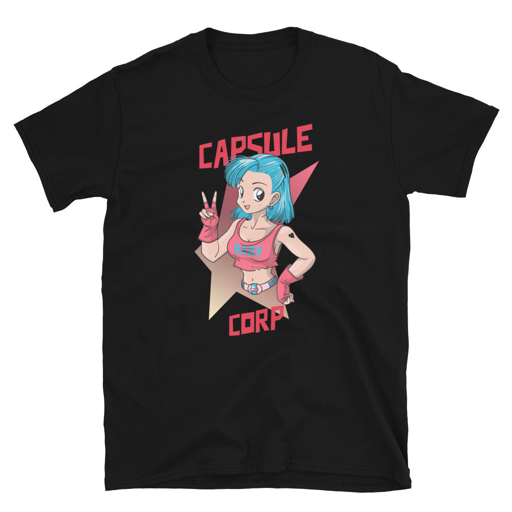 T-shirt Dragon Ball bleu marine - Bulma en tenue street sexy