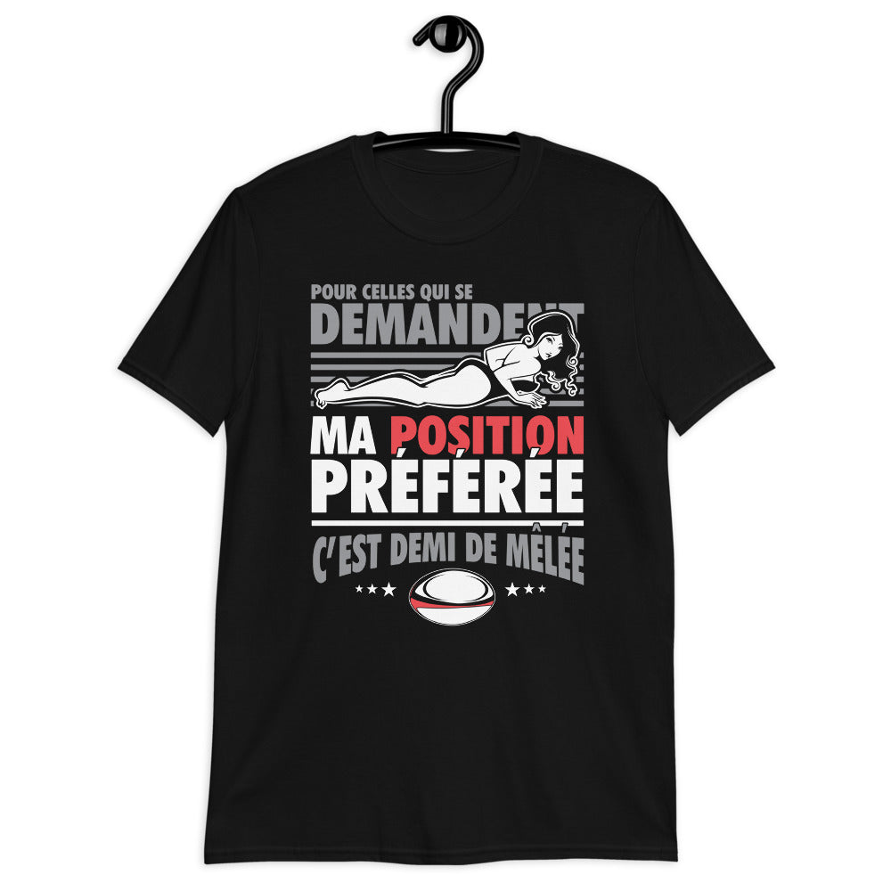 T-shirt Rugby bleu marine - Ma position préférée Demi de mêlée