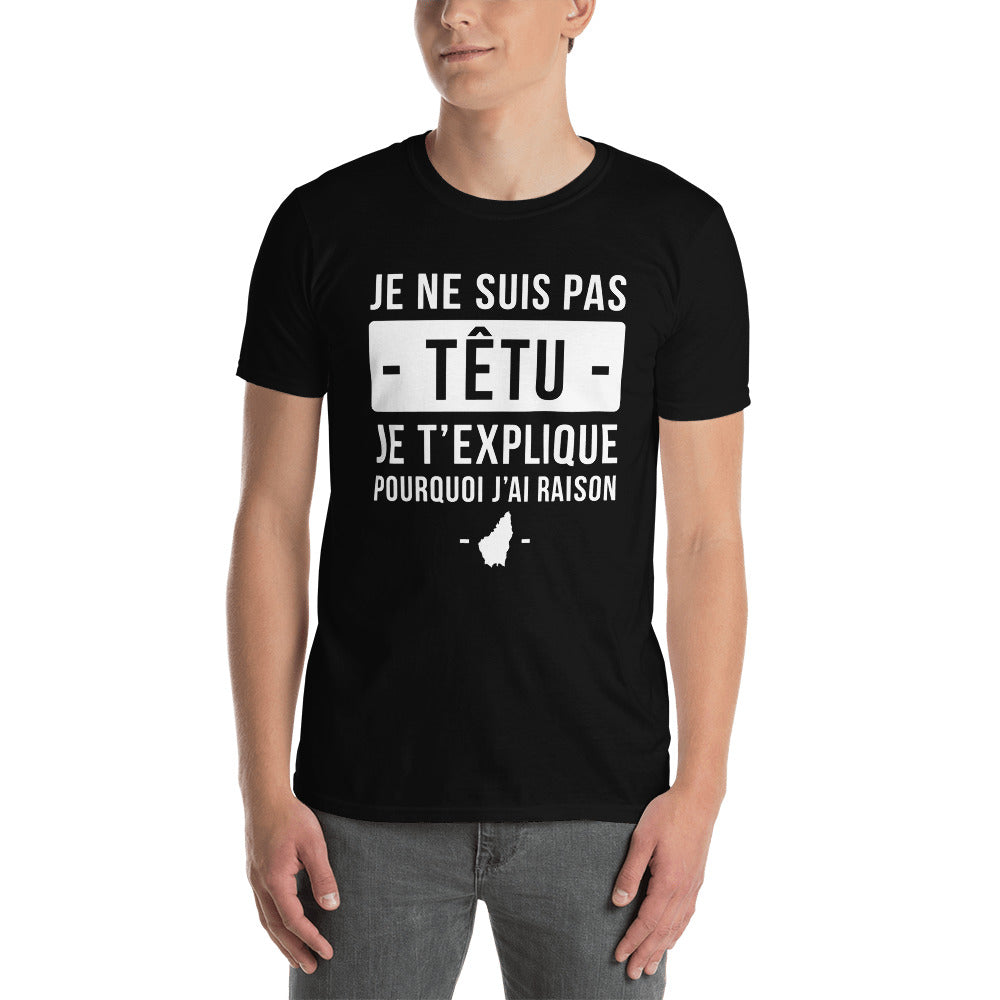 T-shirt Ardèche gris foncé chiné - Je ne suis pas têtu