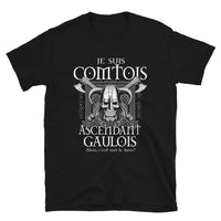 Thumbnail for T-shirt Franche-Comté noir - Je suis Comtois ascendant Gaulois