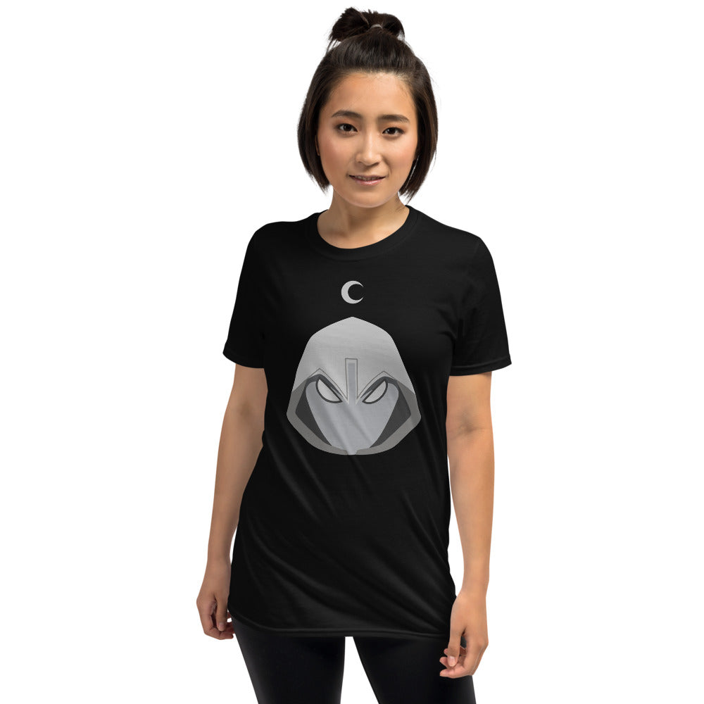 T-shirt Moon Knight gris foncé chiné dos - design inspiré de Mac Spector
