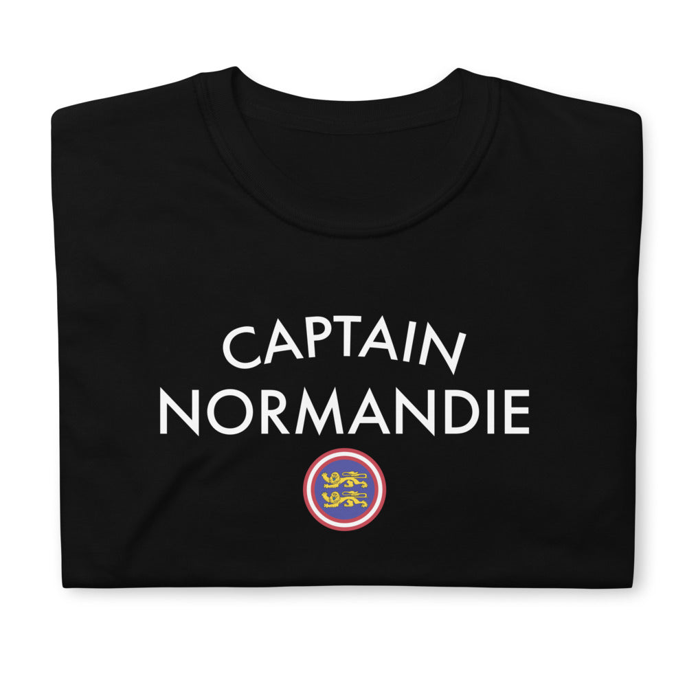 T-shirt Normandie noir - design héroïque et humoristique