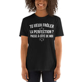 T-shirt humour cadeau homme tu veux frôler la perfection passe à côté de moi