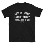 T-shirt humour cadeau homme tu veux frôler la perfection passe à côté de moi