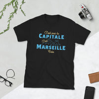 Thumbnail for T-shirt Marseille noir - C'est pas la capitale c'est Marseille bébé