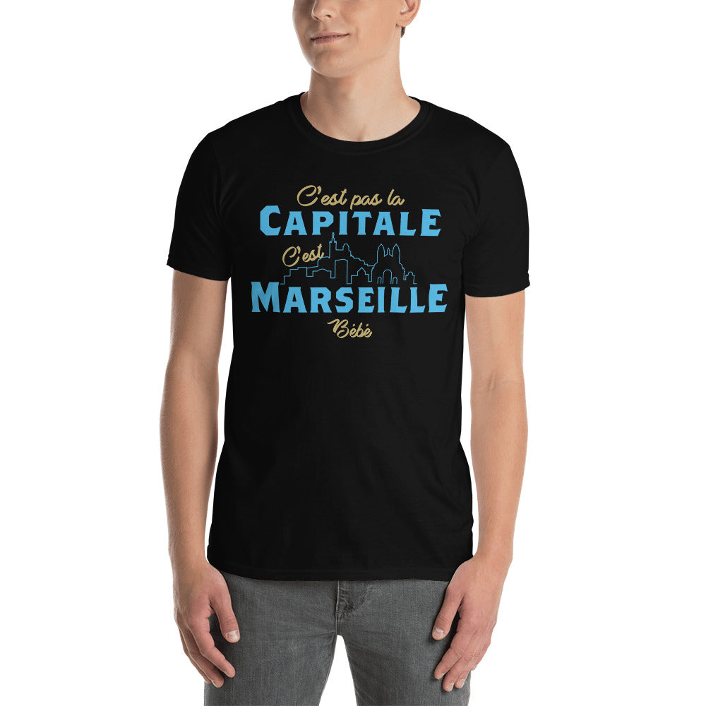 T-shirt Marseille gris foncé chiné - C'est pas la capitale c'est Marseille bébé