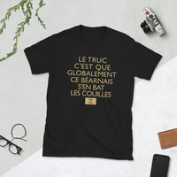 Thumbnail for T-shirt Béarn gris foncé chiné - Humour Bat les C*uilles