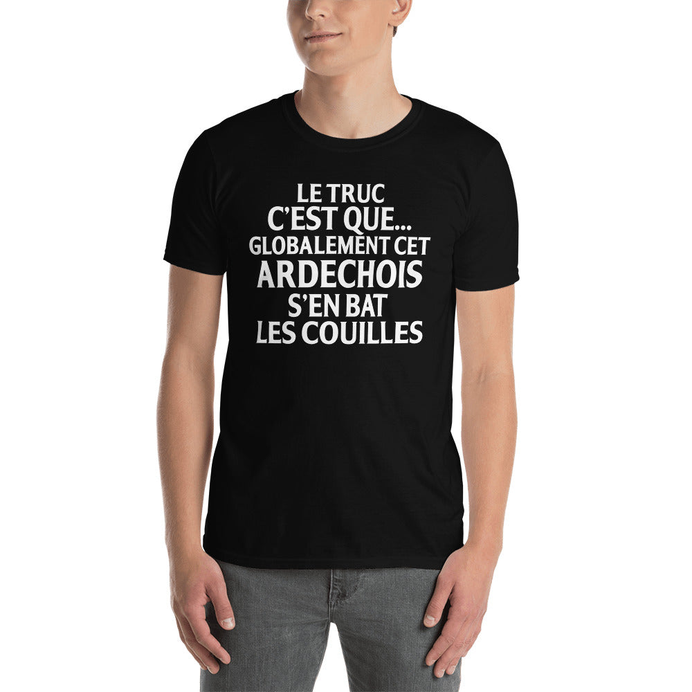 T-shirt Ardéchois gris foncé chiné - Humour Bat les C*uilles