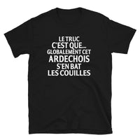 Thumbnail for T-shirt Ardéchois noir dos - Humour Bat les C*uilles