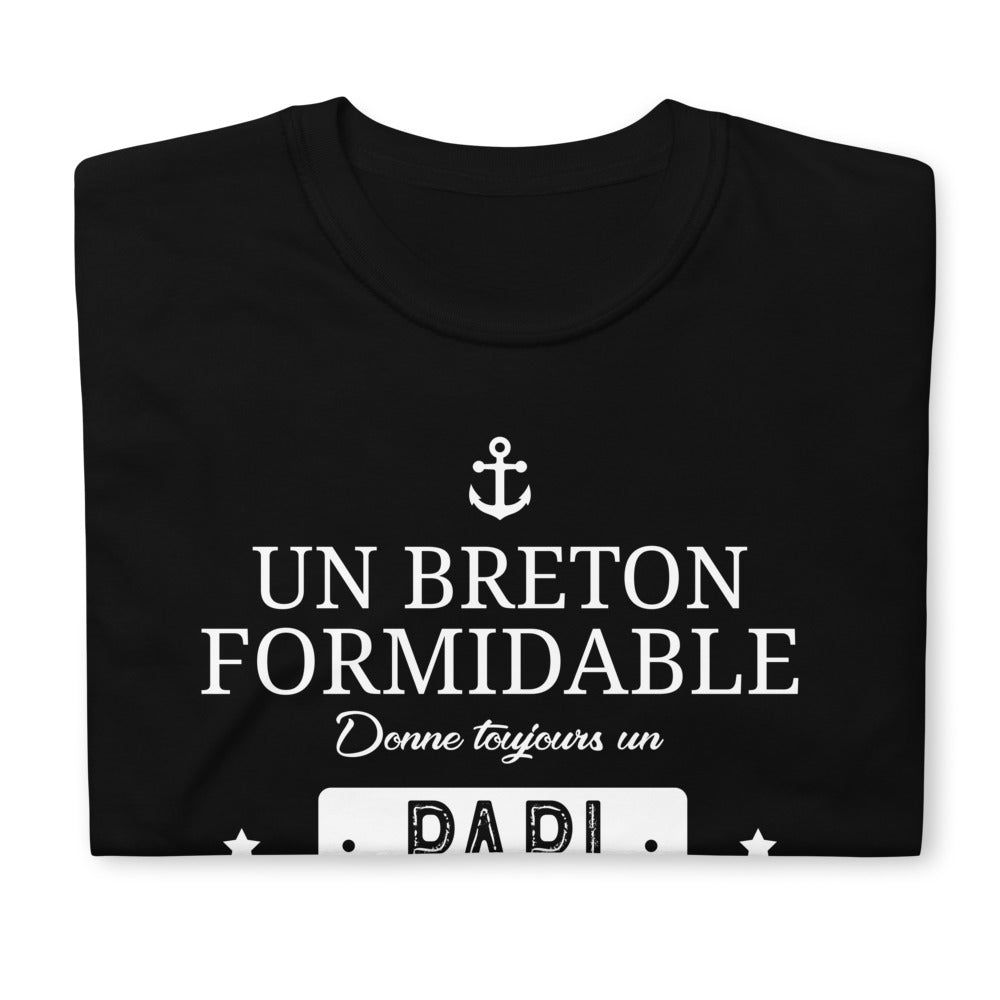 T-shirt Bretagne gris foncé chiné dos - Humour pour Papi