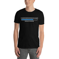 Thumbnail for T-shirt humour gris foncé chiné - Commentaire ironique en attente face