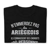 T-shirt Ariège noir - N'emmerdez pas les Ariégeois