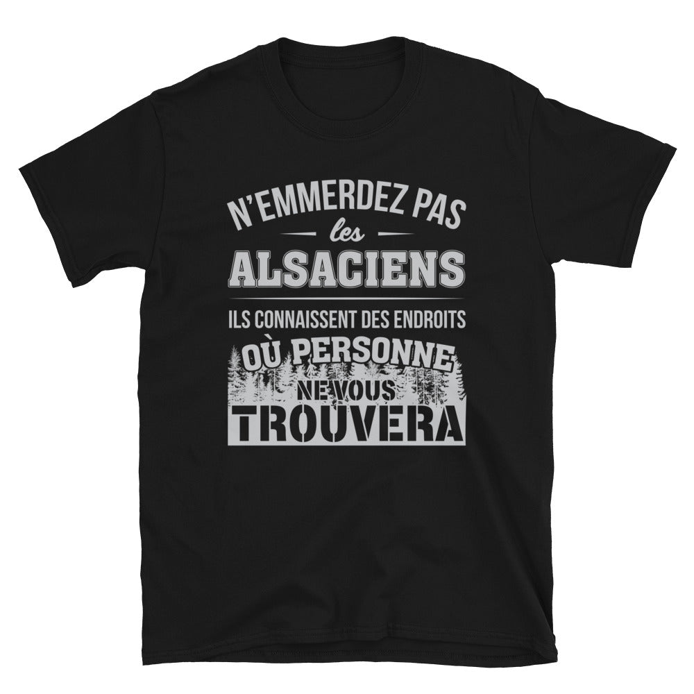 T-shirt Alsace noir - Ne les emmerdez pas