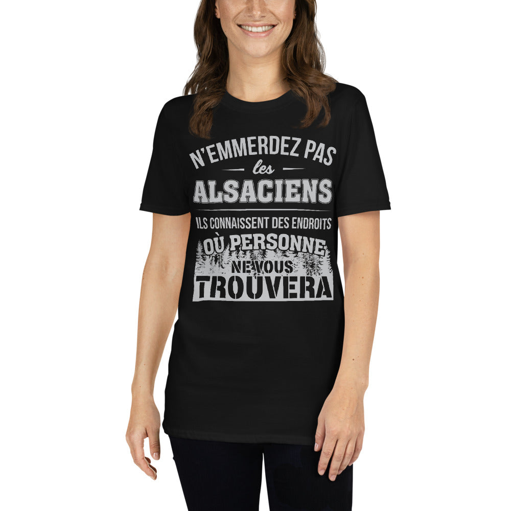 T-shirt Alsace noir dos - Ne les emmerdez pas