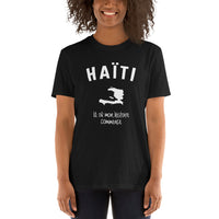 Thumbnail for T-shirt Haïti noir dos - Mon histoire commence avec humour