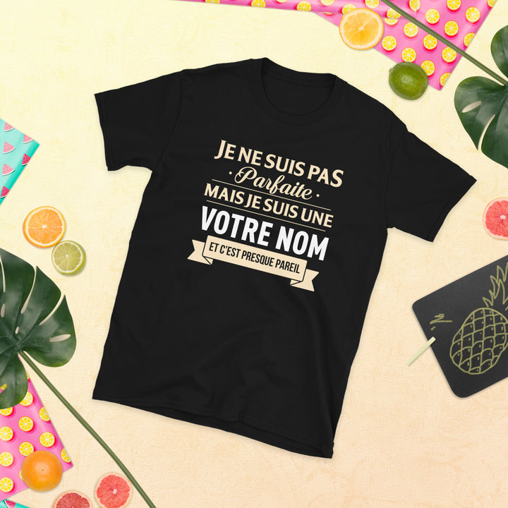 T-shirt personnalisable avec nom de famille pour femme