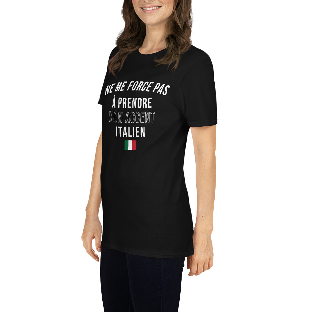 T-shirt Italie gris foncé chiné - Ne me force pas à prendre mon accent